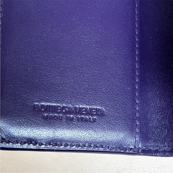 Bottega Veneta Intrecatto Leather Wallet Purple - Picture 7 of 8